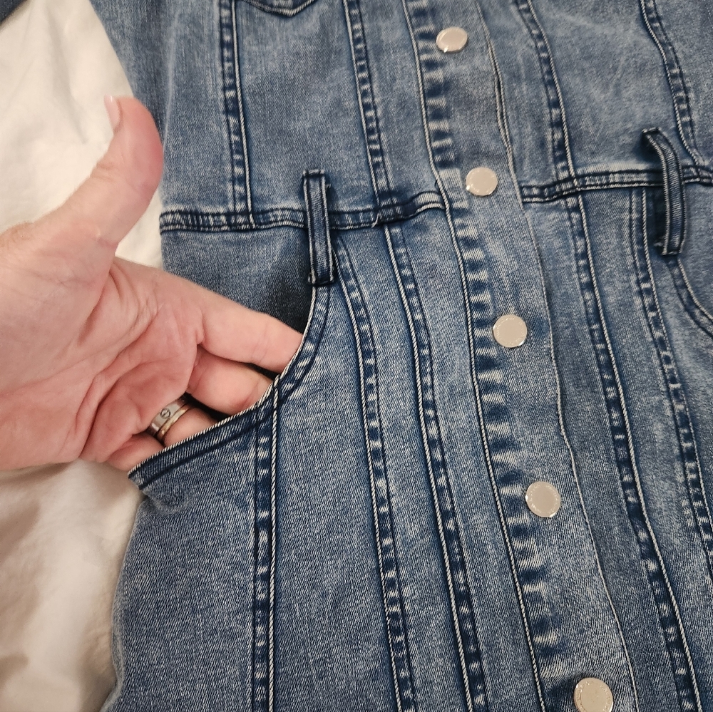 maniere de voir Jean dress Size 4 Denim Cotton Stretch Pockets - Picture 5 of 11